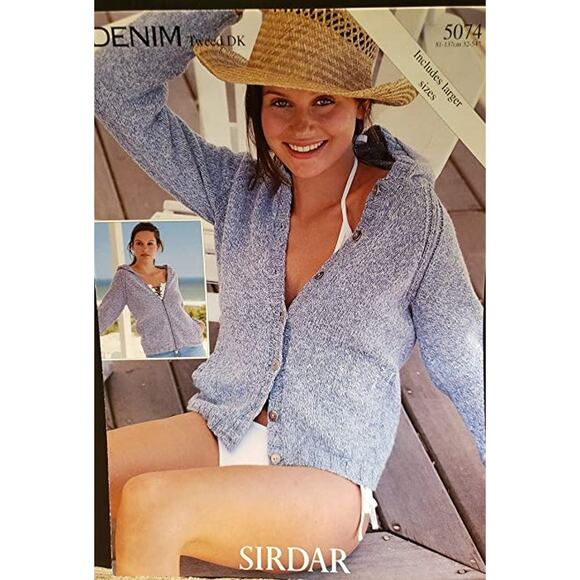 New Sirdar 5074 Denim Tweed Ladies DK Cardigan Sweater Knitting Pattern - Picture 2 of 3